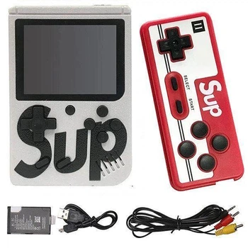 Портативная приставка с джойстиком Sup Retro Dendy 400 в 1 Game Box 3" на двоих Белая 8283