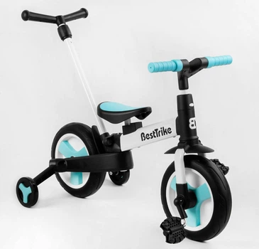 Детский велосипед-трансформер 4 в 1 Best Trike со сьемными педалями (Бирюзовый)