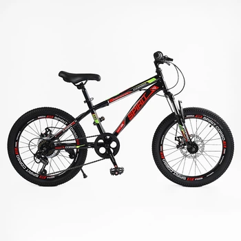 Дитячий спортивний велосипед 20 дюймів Corso Spirit, обладання Shimano (Чорно-червоний)