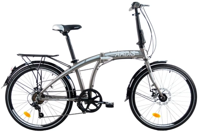 Велосипед складной алюминиевый 24 дюйма Ardis City Folding с багажником, рама 13" (Серый)