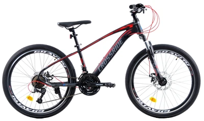 Велосипед гірський підлітковий Crossride Matrix 24 дюйми, рама 13" (Чорно-червоний)