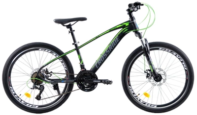 Велосипед горный подростковый Crossride Matrix 24 дюйма, рама 13" (Черно-зеленый)