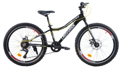 Велосипед гірський підлітковий Crossride Ramzy 24 дюйми алюмінієвий, рама 13" (Чорно-жовтий)