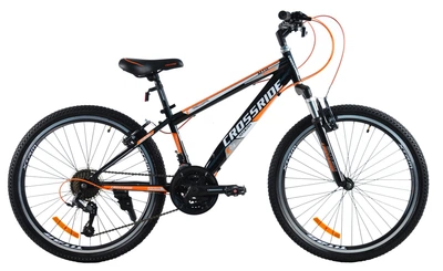 Велосипед горный подростковый Crossride Shark 24 дюйма, рама 13" (Черно-оранжевый)