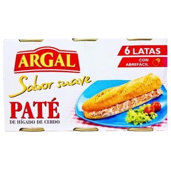 Паштет Argal Sabor Suave зі свинячої печінки 6*83 г