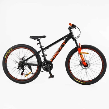 Велосипед Спортивный 26 дюймов Corso Next NX-700 оборудование Shimano алюминиевая рама 13 дюймов 21 скорость. Black and Orange (168554)