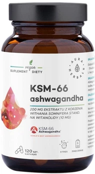 Дієтична добавка Aura Herbals Ashwagandha KSM-66 Корінь 200 мг 120 капсул (5902479613727)