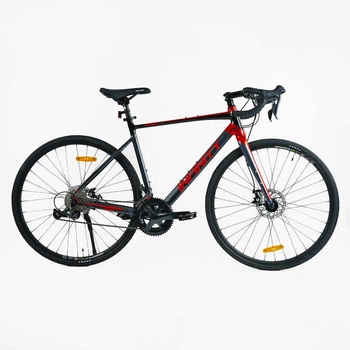 Велосипед Гравійний 28 дюймів Corso Infinity FN-590 обладнання Shimano SORA алюмінієва рама 19 дюймів 18 швидкостей. Black and Red (154842)
