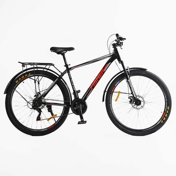 Велосипед Спортивний 29 дюймів Corso Fisher FS-473 обладнання Shimano сталева рама 19 дюймів 21 швидкість. Black and Red (177326)