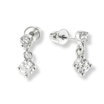 Сережки-пусети (гвоздики) срібні з фіанітами Silver Style (31431.30 sku:2300103198016)