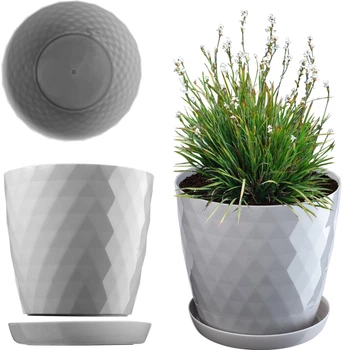 Квітковий горщик з підставкою Kadax Amily 25 см Сірий (K945)