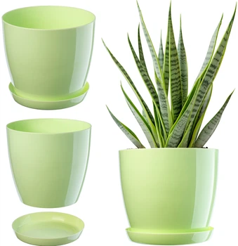 Doniczka z podstawką Kadax 28 cm Pastelowa zieleń (K1327)