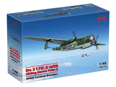 Сборная модель ICM – Do 217K-2 с управляемыми бомбами Fritz-X (48275)
