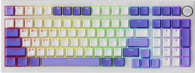 Клавіатура бездротова Proove Gaming Slicker Special Edition Bluetooth/Wireless/USB White/Purple (647930029)