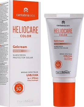 Тональний сонцезахисний гель крем SPF 50 для нормальної та сухої шкіри Heliocare Color Gelcream Cantabria Labs 50 мл Brown