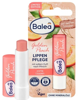 Бальзам для губ Denkmit Balea Lippenpflege Golden Peach с маслом ши 4.8г. 4067796161557