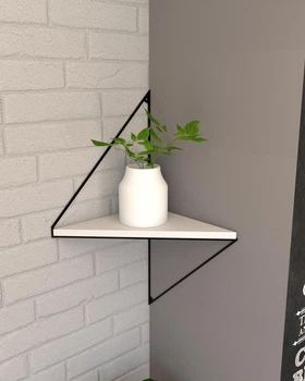 Настенная угловая полка в стиле лофт EcoLoft Вердіна DSP-1312-7 Белый