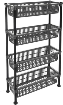 Regał łazienkowy Orion GREY wąski 4-poziomowy 50 x 19.5 x 83 cm (8694917006419)