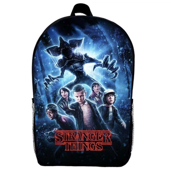 Рюкзак школьный Очень странные дела (School Gear bag Stranger Things 010) черный, 39 х 27 х 14 см