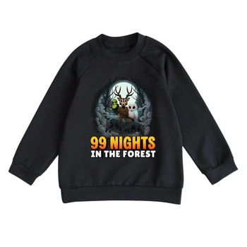 Світшот дитячий чорний з принтом 99 Nights in The Forest 99 Ночей у Лісі DM-18377 98 см