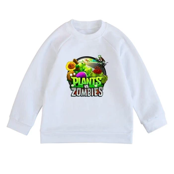 Свитшот детский белый с принтом Plants vs Zombies Растения против зомби DM-18311 134 см