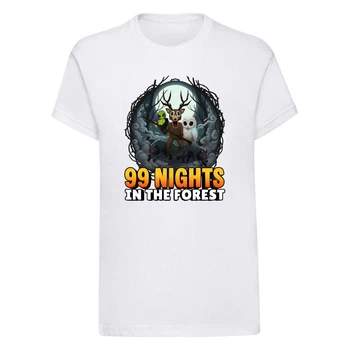 Футболка детская белая с принтом 99 Nights in The Forest 99 Ночей в Лесу DM-18366 134 см