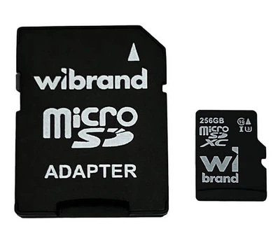 Карта пам'яті Wibrand microSDXC (UHS-1 U3) 256Gb class 10 (adapter SD) (WICDHU3/256GB-A)