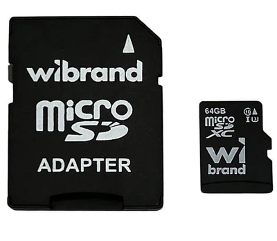 Карта пам'яті Wibrand microSDXC (UHS-1 U3) 64Gb class 10 (adapter SD) (WICDXU3/64GB-A)