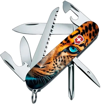 Ніж складаний, мультитул Victorinox Hiker Animal (91мм, 14 функцій), леопард 1.4613.3.F1080pw