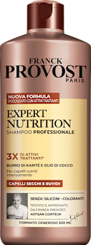 Професійний шампунь для сухого волосся Franck Provost Expert Nutrition Shampooing Professional 3Х Di Attivi Capelli Secchi для інтенсивного зволоження з маслом ши та кокосовю олією 500 мл