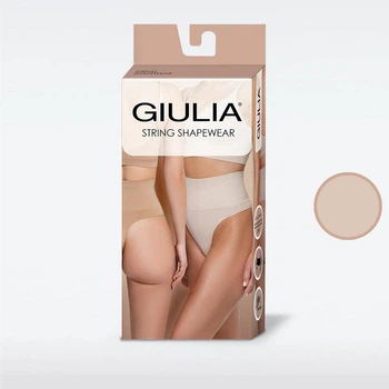 Стягувальні трусики жіночі високої посадки Giulia String Shapewear L/XL Світло-бежеві (4823116930841)