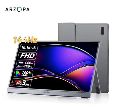 Портативный игровой монитор Arzopa G1 Game (Z1FC) 16.1" 144Hz 100% sRGB 1920 х 1080 IPS + ЧЕХОЛ Arzopa