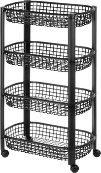 Regał na kółkach Excellent Houseware 4-poziomowy 46.5 x 26 x 79 cm Czarny (8721037504485)