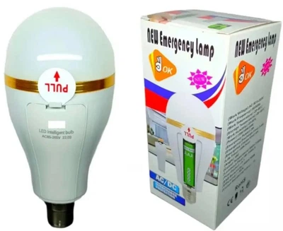 Лампочка з акумулятором 2х18650 LED 20 Вт аварійна лампа цоколь E27