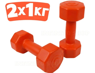 Гантелі композитні для фітнесу Infinito Fitness 2×1 кг (набір 2 кг)