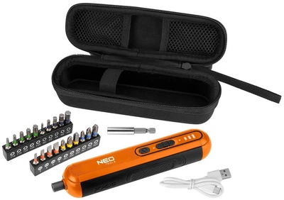 Аккумуляторная отвертка Neo Tools 4 В 1 5 Ач 4 5 Нм 230 об мин кейс (696203)