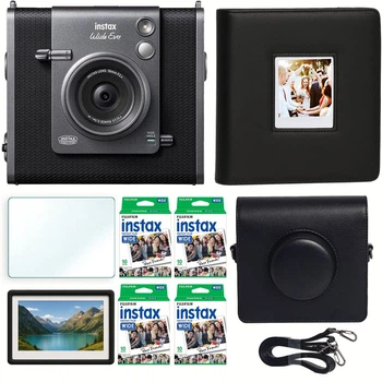 Набор камера моментальной печати Fujifilm Instax WIDE Evo Black + чехол + фотоальбом для 288 фото + фотопленка 40 шт + магнитная фоторамка + защитная пленка