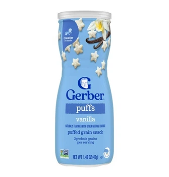 Снеки Gerber Puffs зерновые для детей от 8 месяцев, ваниль, 42 г