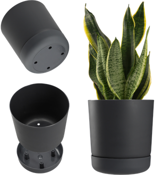 Квітковий горщик з підставкою Kadax Kama 25 см Антрацит (K8330)