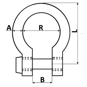 Скоба такелажна Osculati підковоподібна 12 мм нержавіюча сталь дзеркальна поліровка розривне навантаження 6500 кгс (08.421.12)