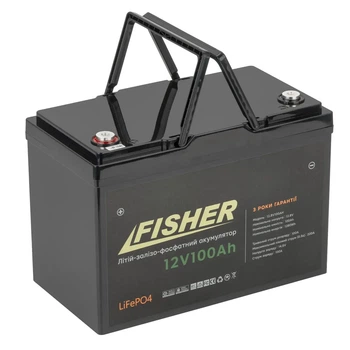 Аккумулятор Fisher LiFeP0-4 12.8V 100Ah Черный 12 кг 307x172x215 мм (LiFeP0-4)