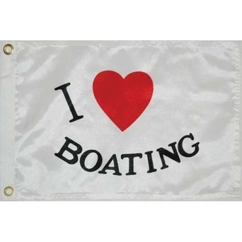 Флаг Taylor I Love Boating нейлоновый 30x46 см с двойной печатью 2 латунных люверса (США)
