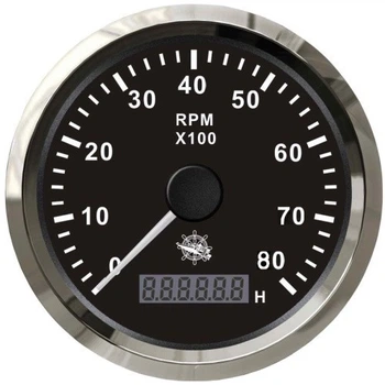 Тахометр Osculati 8000 RPM черный нержавеющая сталь врезной 85 мм