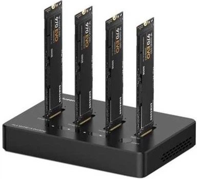 Stacja dokująca PowerPlant 4 x M.2 NVME, USB-A, USB-C (HC380602)