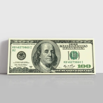 Интерьерная картина Сто долларов США (сувенирные), 100 dollars, 26×60 см (id4528)