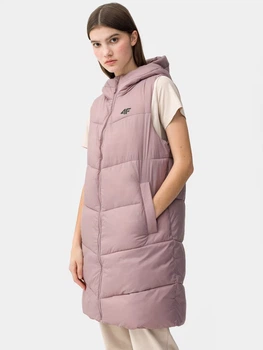 Теплый жилет удлиненный женский 4F Down Jacket F093 4FSS23TDJAF093-83S S Розовый (5904698154937)