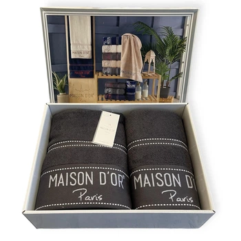 Набір рушників Maison D'or Antrasite White махрові 50-100 см, 85-150 см сірий