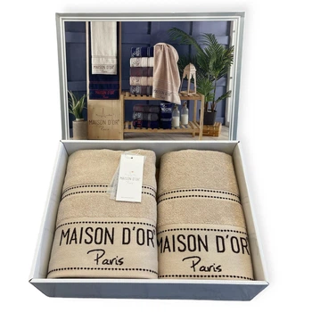 Набор полотенец Maison D'or Beige Brown махровые 50-100 см, 85-150 см бежевый