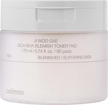 Tonik-pady do twarzy Celimax Ji Woo Gae Cica BHA Blemish Toner Pad lagodzace 60 szt (8809783321225)