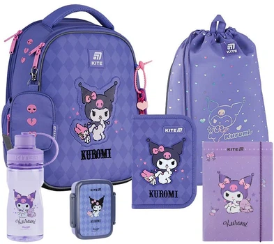 Шкільний набір 6 в 1 Kite Education Kuromi SET_HK25-555S-2 (рюкзак, пенал, сумка, папка, пляшечка, ланч)